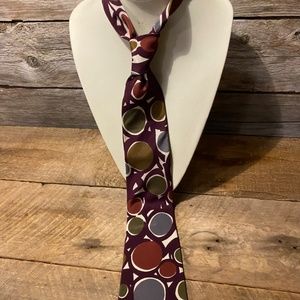 Vintage Hardy Amies London 100% Silk Tie in Bold Color Drop Pattern - 3.75” Wide